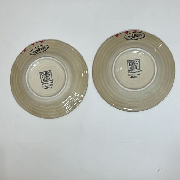 Tabletops Gallery Christmas Carol Hand Painted Crafted Red Poinsettia 8 In Set 2 - Picture 4 of 7